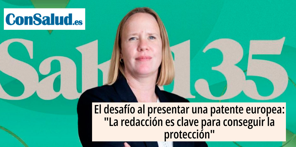 Consalud | Entrevista a nuestra socia Sofia Pettersson sobre la obtención de una patente europea